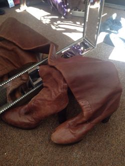 Brown Leather Italian Boots, Size 39