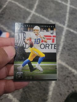 Justin Herbert chronicles panini rookie silver foil football card