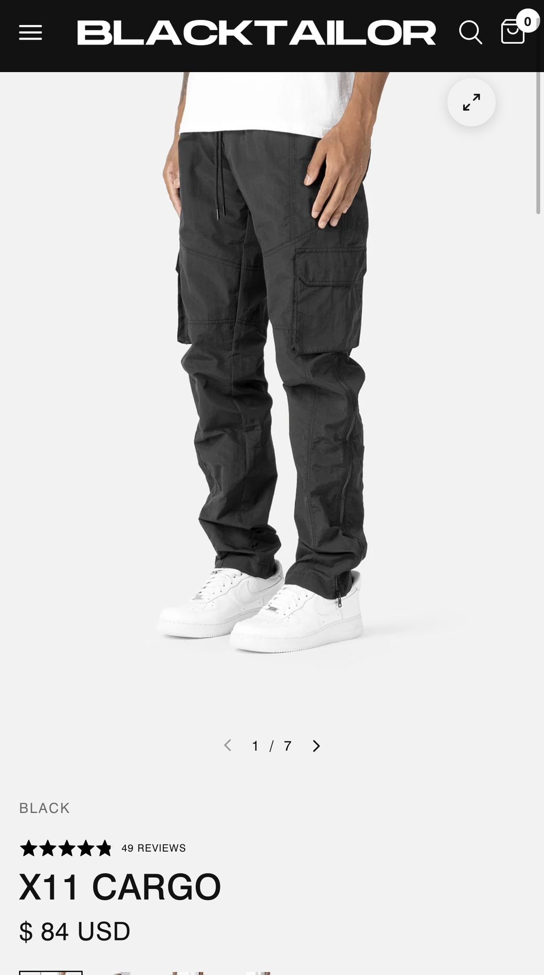 Black Tailor Cargo Pants