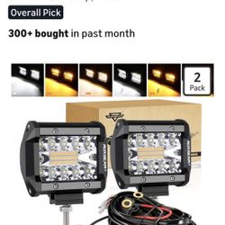 Aux Beam 4" Pods Amber And White 12000 Lumen