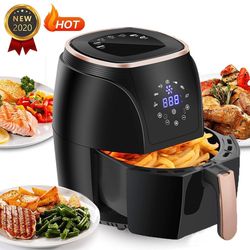 Quart Airfryer 1500W Oil-Less Electric Cooker Air Fryers Feed 3-5 Person, LED Touchscreen, Non-stick Fry Basket, Black. $30