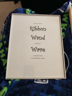 Wedding sign and ribbon wands