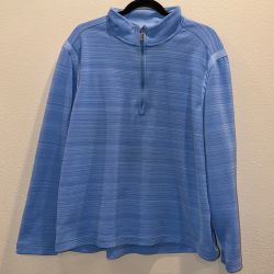 Tommy Bahama IslandZone 1/4 Zip Pullover, Light Blue Heather - Mens L