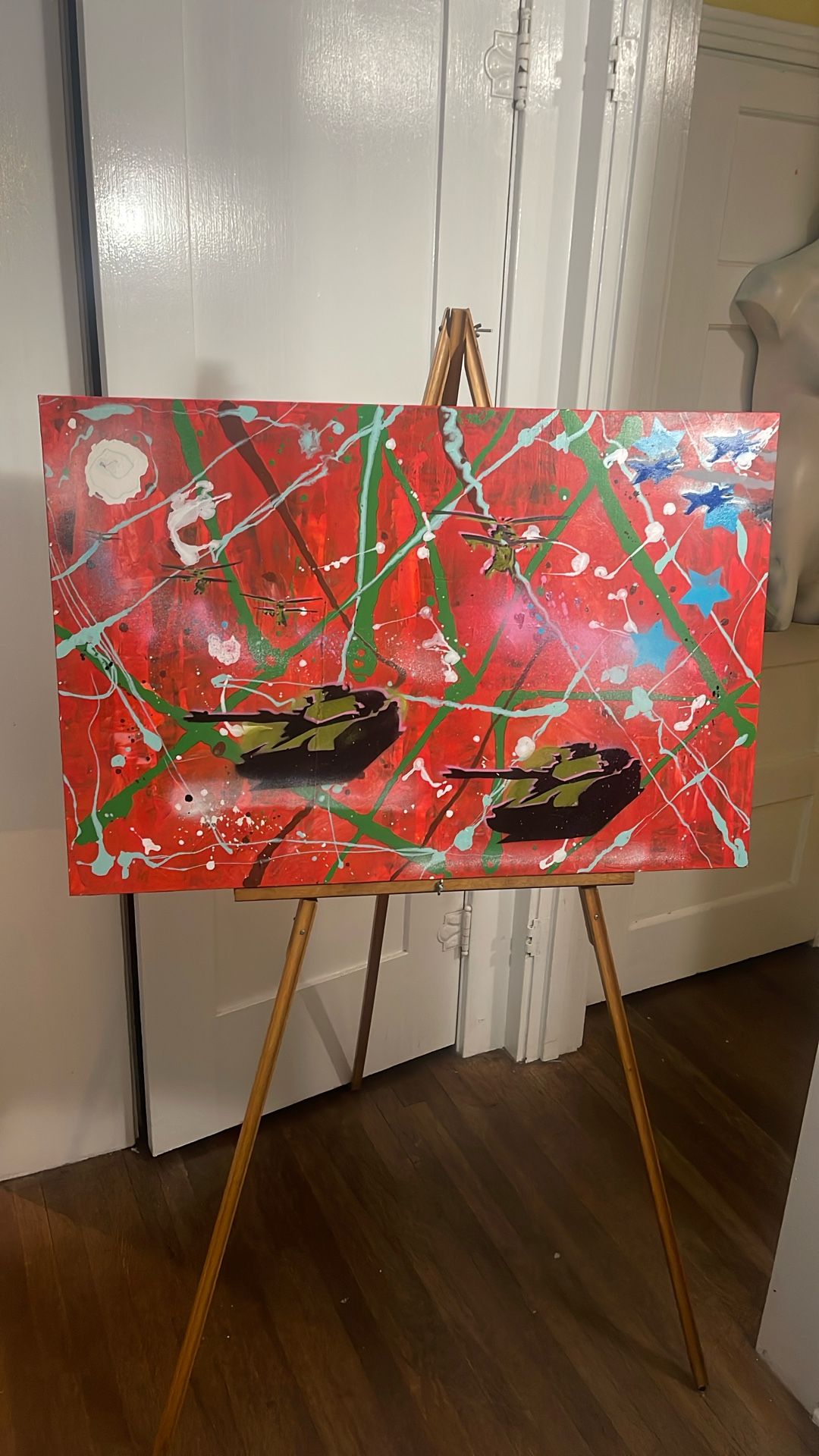 36”x 24” _Make Art Not War Series Pop Art Painting 