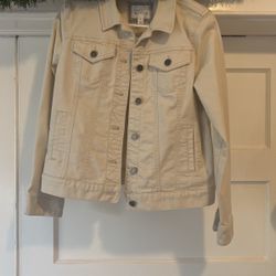 Cream Jean Jacket - Size M