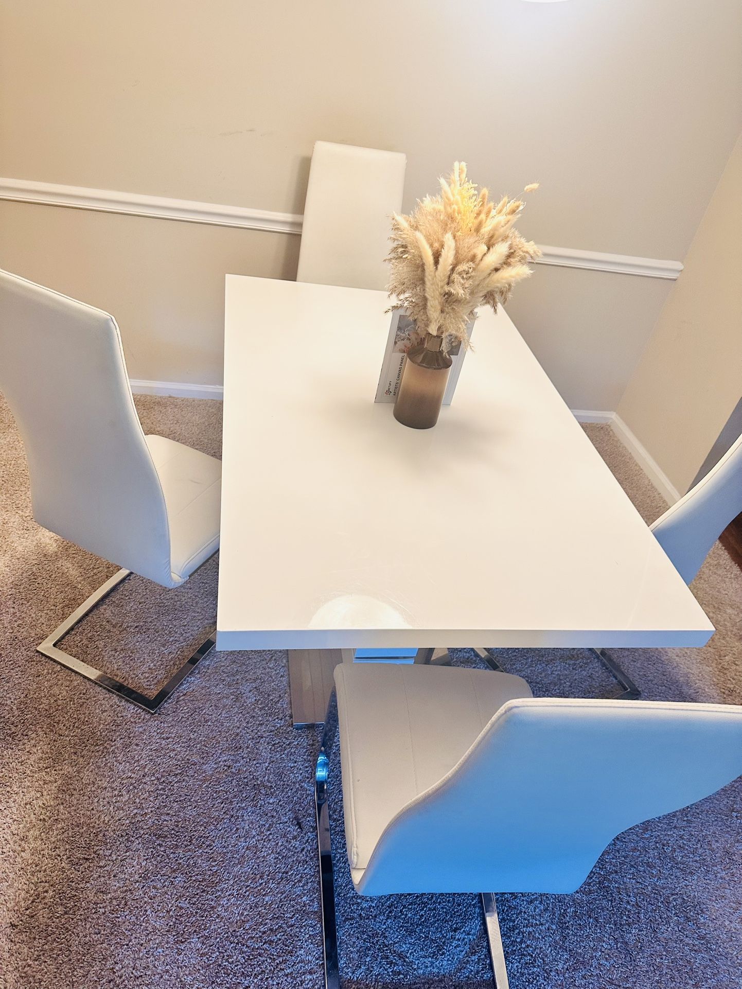 White Dining Room Table W/ Chairs