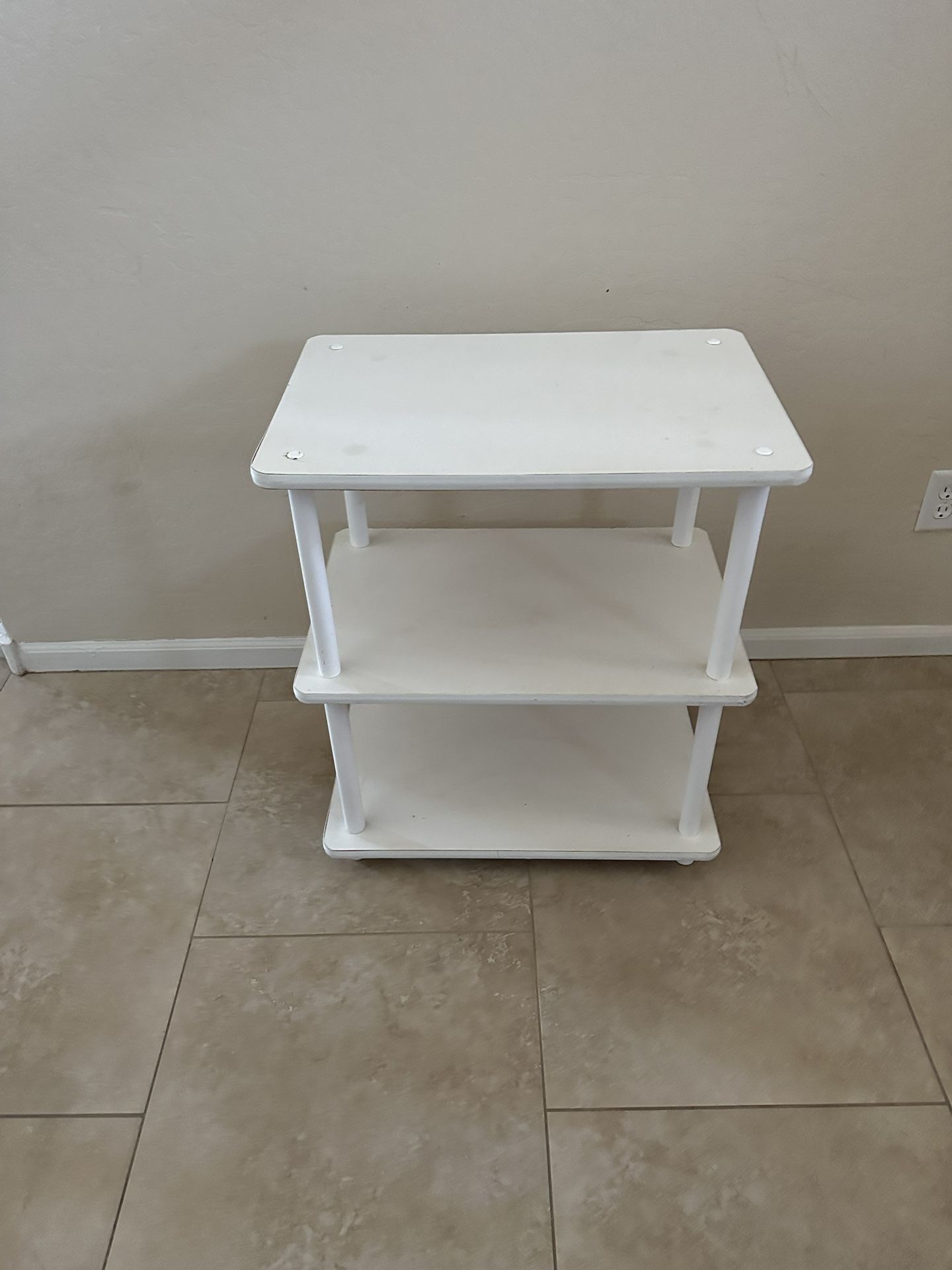 3 Tier Shelf Table White