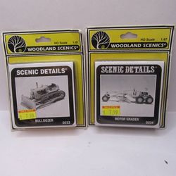 Woodland HO Scale Kits D233 Bulldozer and D234 Motor Grader