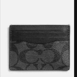 Coach Authentic Slim Id Card Case In Signature Canvas