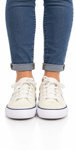 Polo Ralph Lauren Men's Size 10 White Navy Canvas Low-Top Casual Shoes