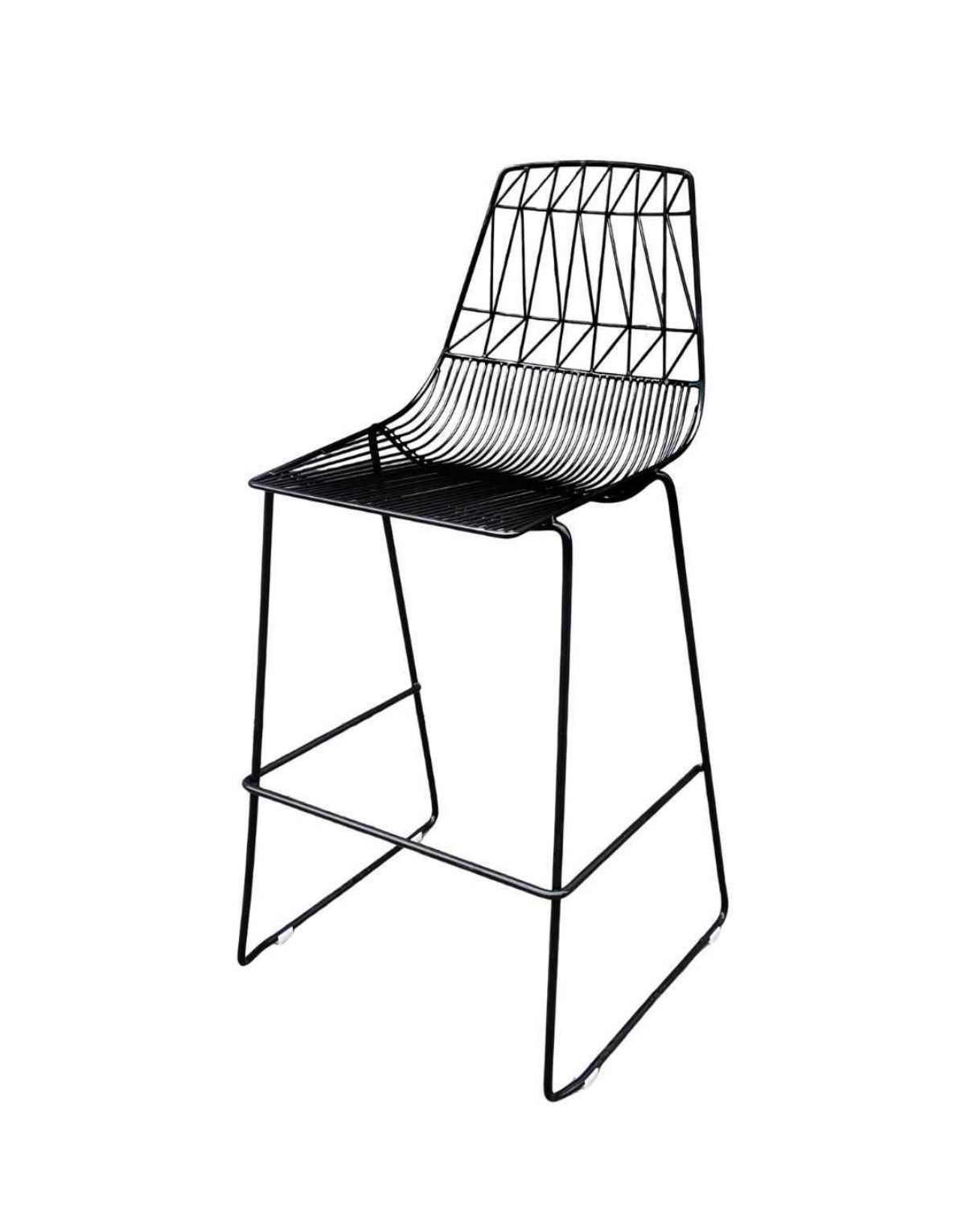 Outdoor Black Wire Bar Stools