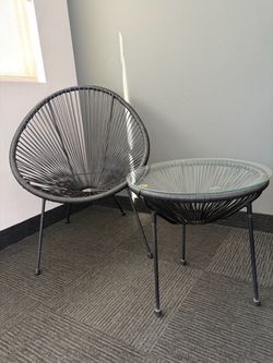 Two Acapulco Chairs and Side Table Set