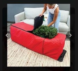 NEW Holiday Living 6-9 ft Christmas Tree Storage Bag with Wheels β Quilted Red