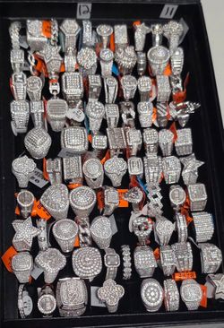 925 Sterling Silver Rings With Genuine Moissanite Sizes 7-12