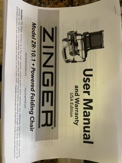 Zinger ZR-10.1 Powered Folding Chair
