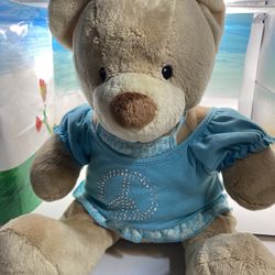 BABW Build A Bear Plush Blonde Bear 18 Inches With Worn Clothing