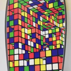 Morey Boogie Body Board Vapor 42.5" Mosaic Rubik's Cube w/ Leash Multi Color