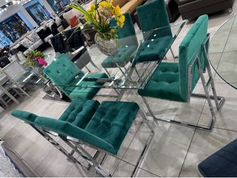 7pc Dining Set 💚 Green Color