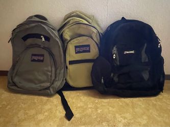 Backpacks three for twenty $