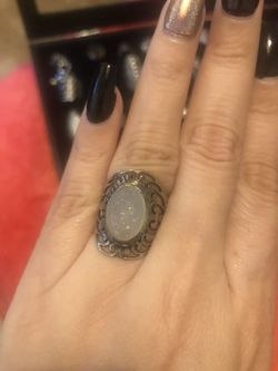 Sterling Silver Druzy Ring 