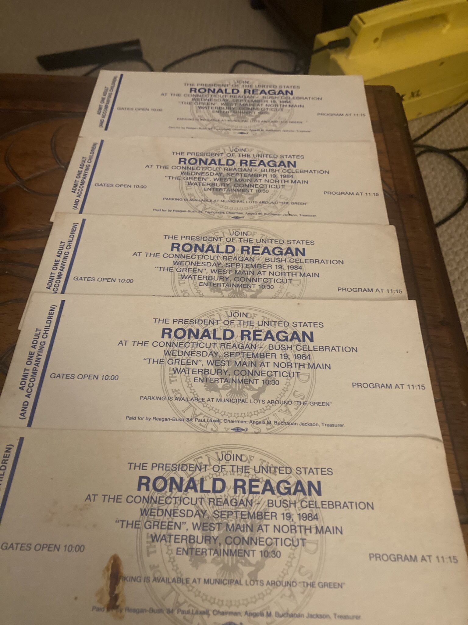 Vintage Ronald Reagan Tickets