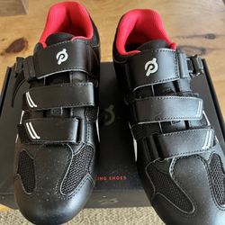 Peloton Cycling Shoes Black/Red Size 40