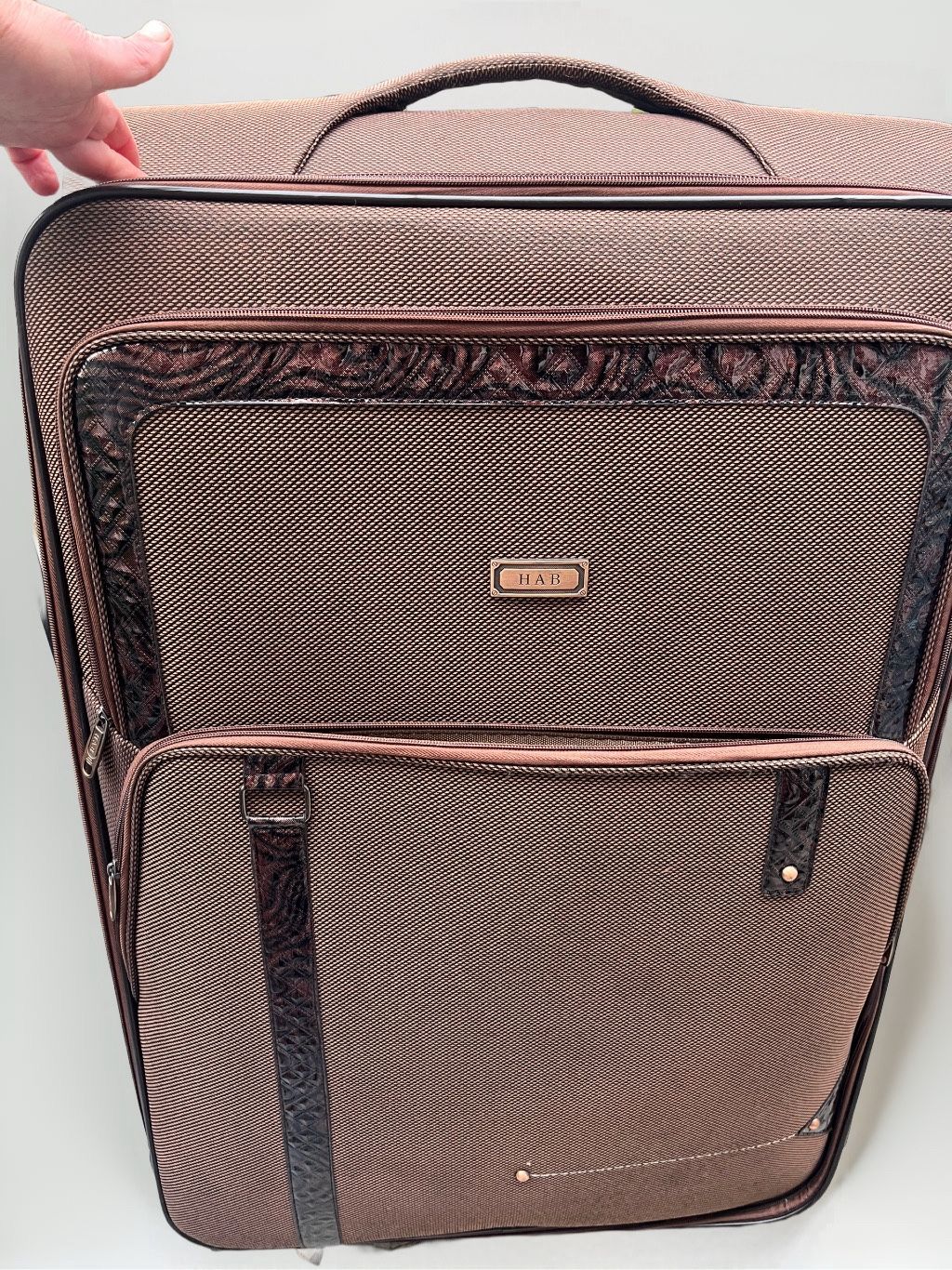 Full Size Brown Luggage On Wheels