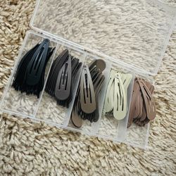 100Pcs Snap Hair Clips Hair Barrettes For Women Girls, No-Slip Metal Hair Snap Clips Accessories, Hairpins Matte 5 Colors, 2 x 0.55 Inch (New)