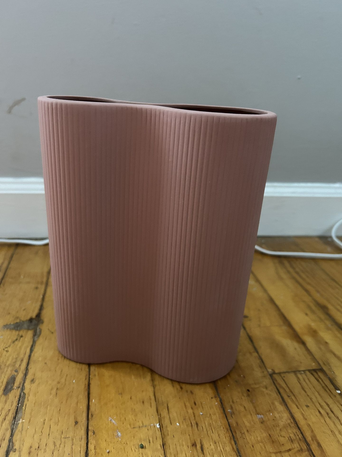 Luxe Infinity Pink Ceramic Vase, 9' Modern Boho Flower Vase