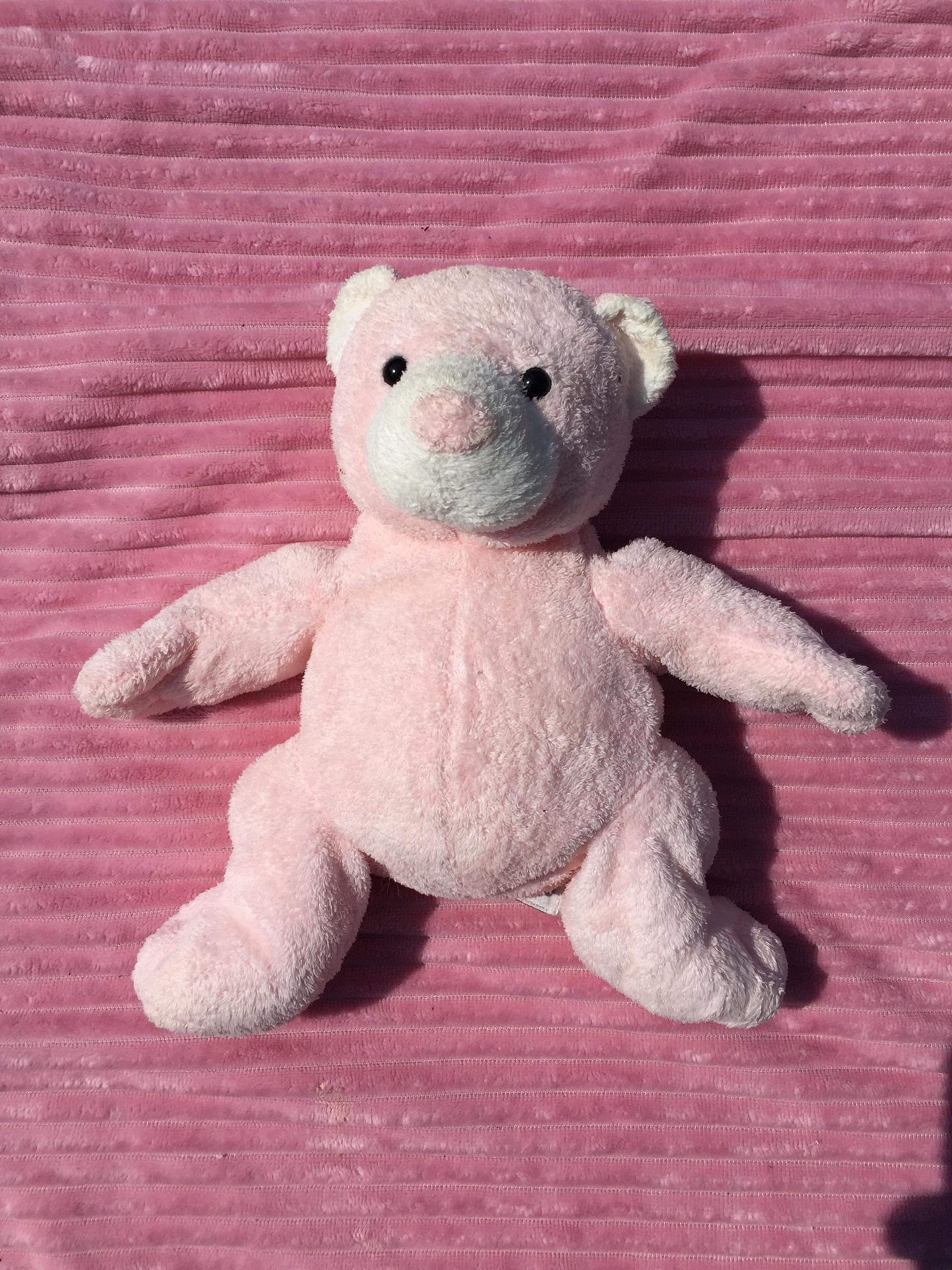 Vintage 2003 Ty Pluffies Pudder Plush Pink Bear Stuffed Animal Beanie Bean Bag