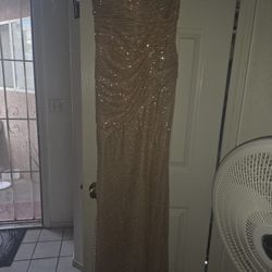 Woman's Gold Full Sequin Dress, Brand New Size 8