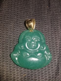 10k gold jade buddah pendant