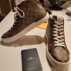 Leather Coach Signature Sneakers