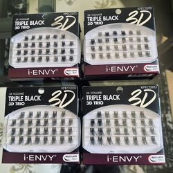 4 NEW BOXES BLACk EYELASHES TRIOS. BEAUTIFUL ON EYES