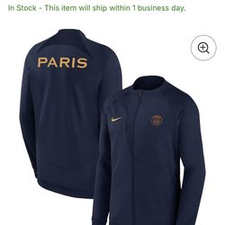 Paris St. Germain Soccer Team Nike Navy Men’s Pro Anthem Full Zipper Jacket