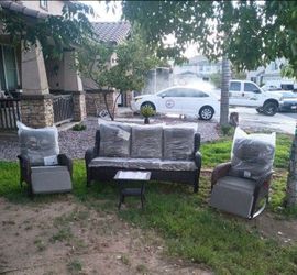 Patio rocking chairs with three seater couch mix match outdoor patio furniture patio rocking chairs patio set 🚛☑️🆕