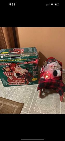 Santa In Sleigh Lighted Motion Activated Santa