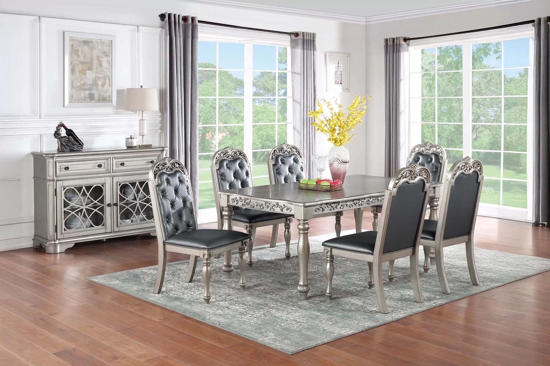 Silver Dining Table Set
