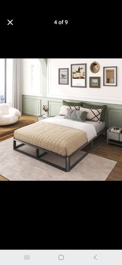 Upgrade Anti Bending and Round Corner Legs 10 inch Metal Queen Bed Frame