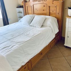 Queen bed frame with storage