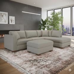 BRAND NEW Thomasville Walsen Sectional with Storage Ottoman, Light Gray
