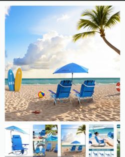 BACKPACK BEACH CHAIR WITH UMBRELLA