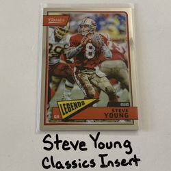Steve Young San Francisco 49ers Hall of Fame QB Classics Short Print Insert Card. 