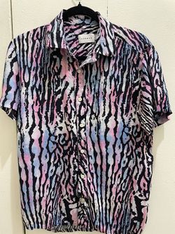 Men’s Multicolor Button-Down Short Sleeve Shirt I Worn Twice Only 
