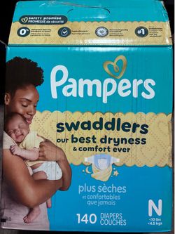 Pampers Swaddlers Newborn (N) Diapers 140 Count