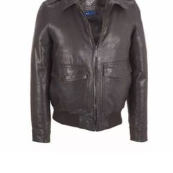 Vince Camuto Brown Leather classic bomber Jacket SzL 3M Thinsulate (insulation)