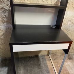 IKEA MICKE BLACK & WHITE DESK WITH HUTCH - Local Delivery For A Fee - See My Items