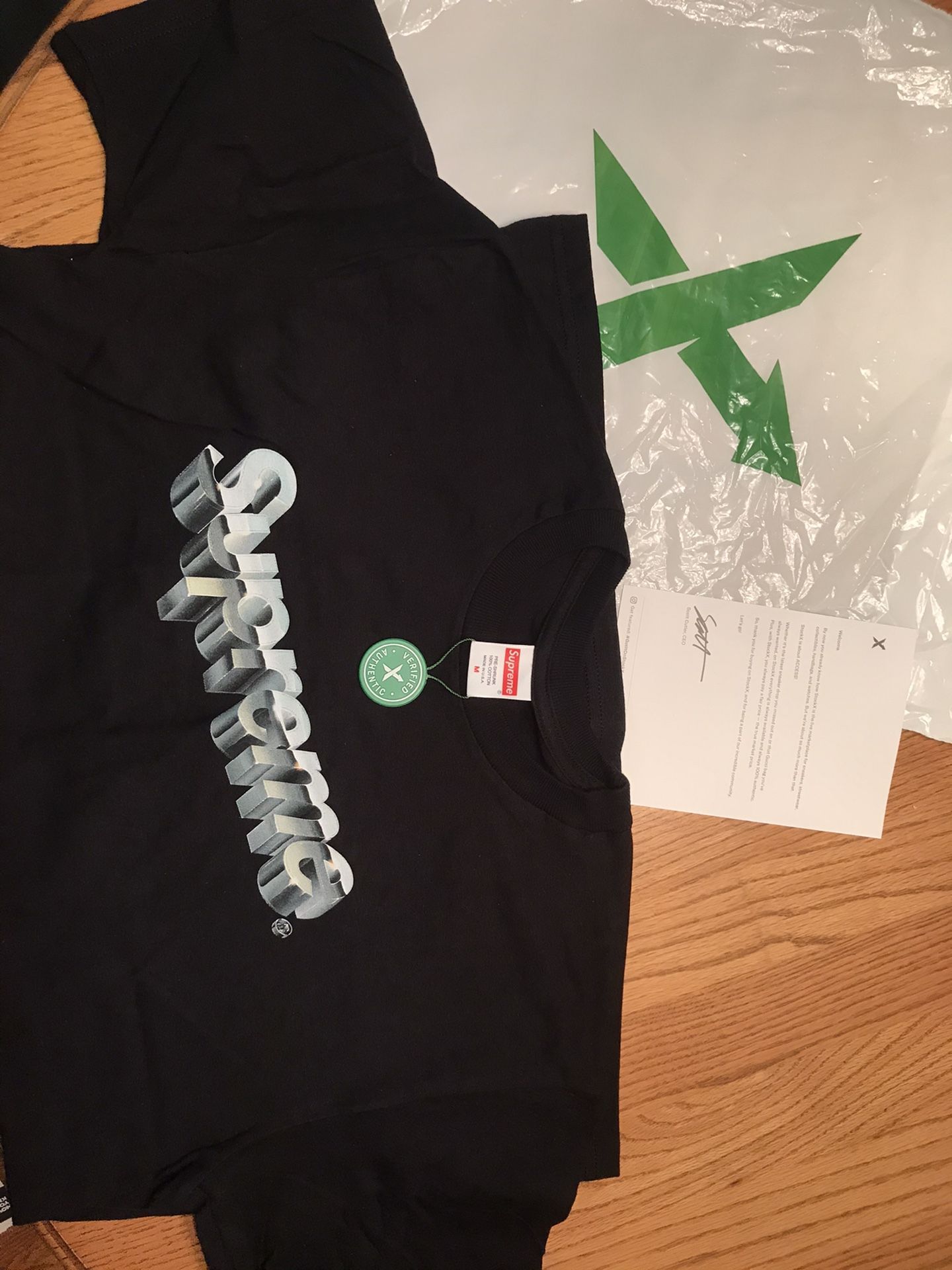 Supreme Chrome Logo Tee Black