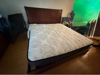 King bed with mattress and frame