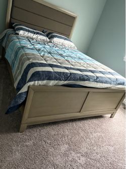 Bed frame with mattress headboard